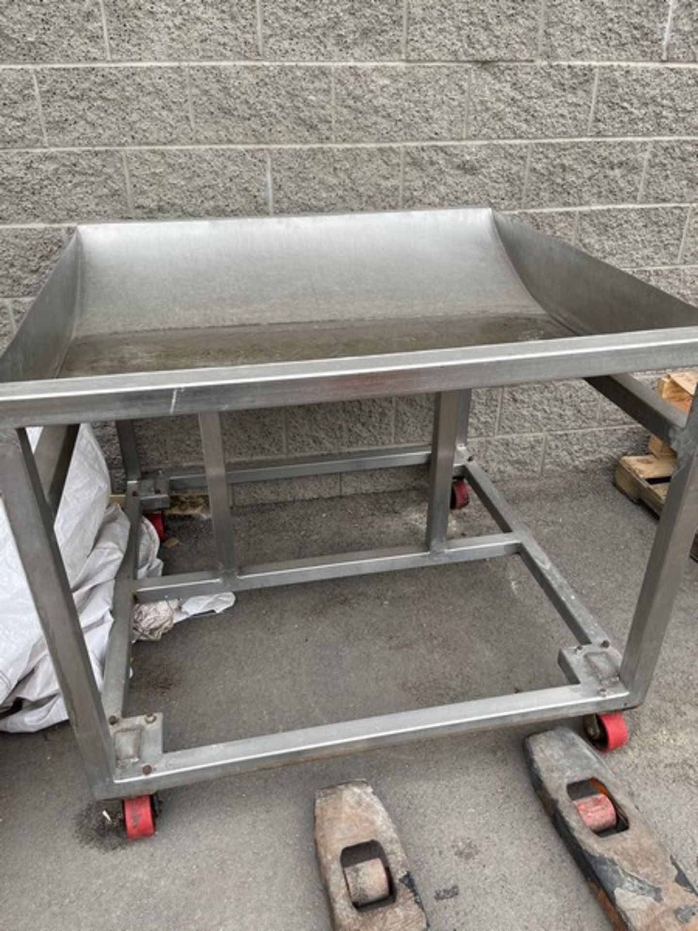 S/S Rolling Catch-All, Dish Bottom Cart, (48"x48"x40") (Rigging, Loading, Handling Fee: $50) (