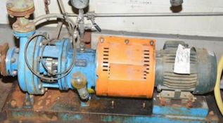 GOULDS 3196 STAINLESS STEEL CENTRIFUGAL PUMP WITH 20 HP ELECTRIC DRIVE MOTOR (LOCATED IN IOWA,