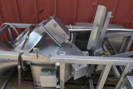 S/S Ingredient Feeder 11'H w/ 25 Gallon S/S Tank Feeding a Tapered Hopper 24"D X 18"W to a Vibrating