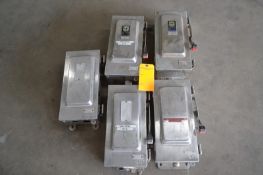 Lot of 5 All S/S Square D Disconnect Switches 60 Amps 480 Volts, 1 Empty Box. Required Loading Fee