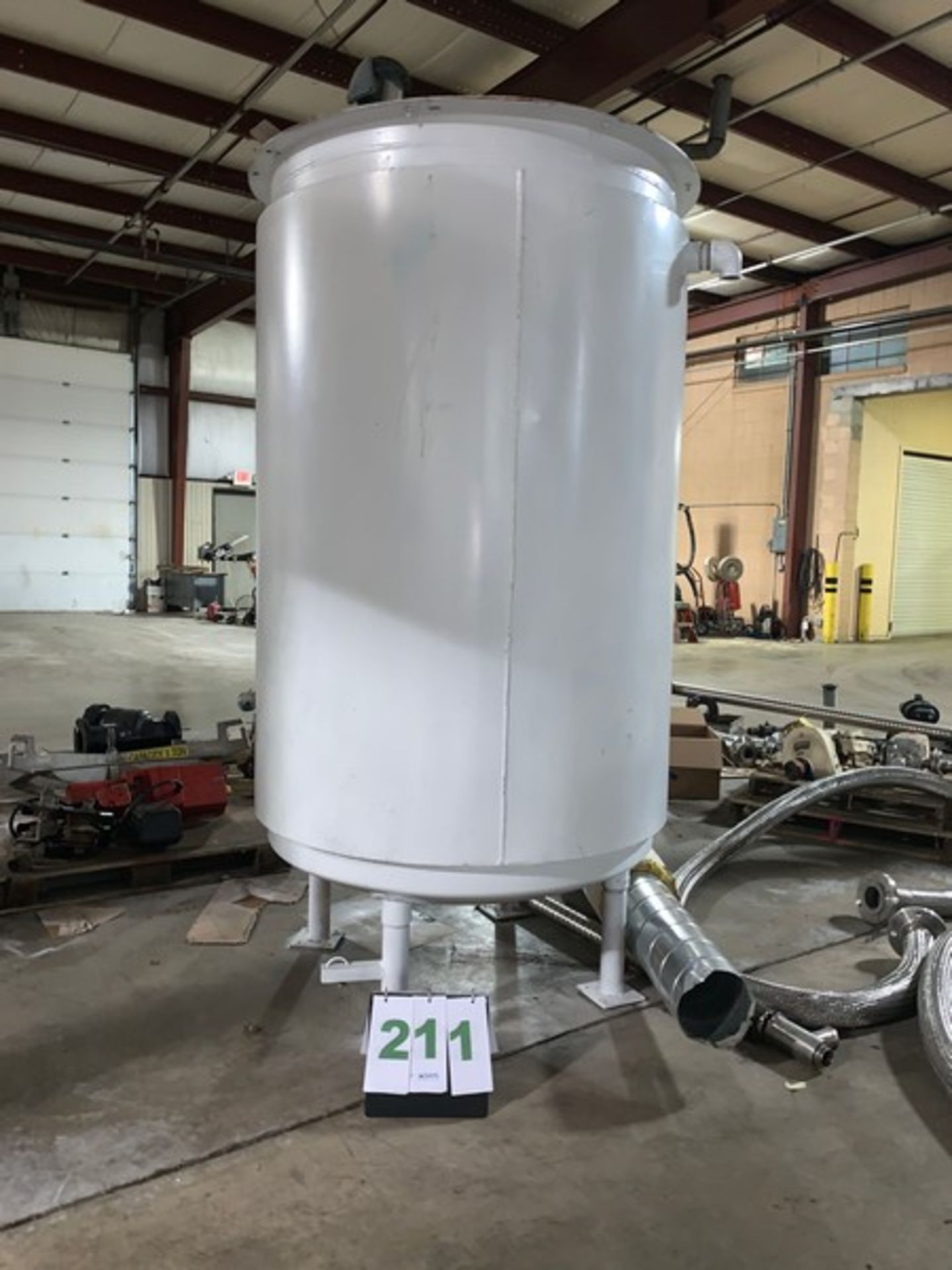 500 Gallon Mild Steel Jacketed Mix Tank with Lightnin Mixer. $200 Loading fee, Free Removal and