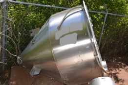 S/S Conical Powder Hopper 60" Diameter X 72"Deep, 10" Outlet; Bolt on Top Cover Suspension Mounting.