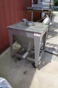 Hapman All S/S Powder Hopper: 30" Square. Tapered Sides to 3" Bottom Outlet; Bolt on Cover w/