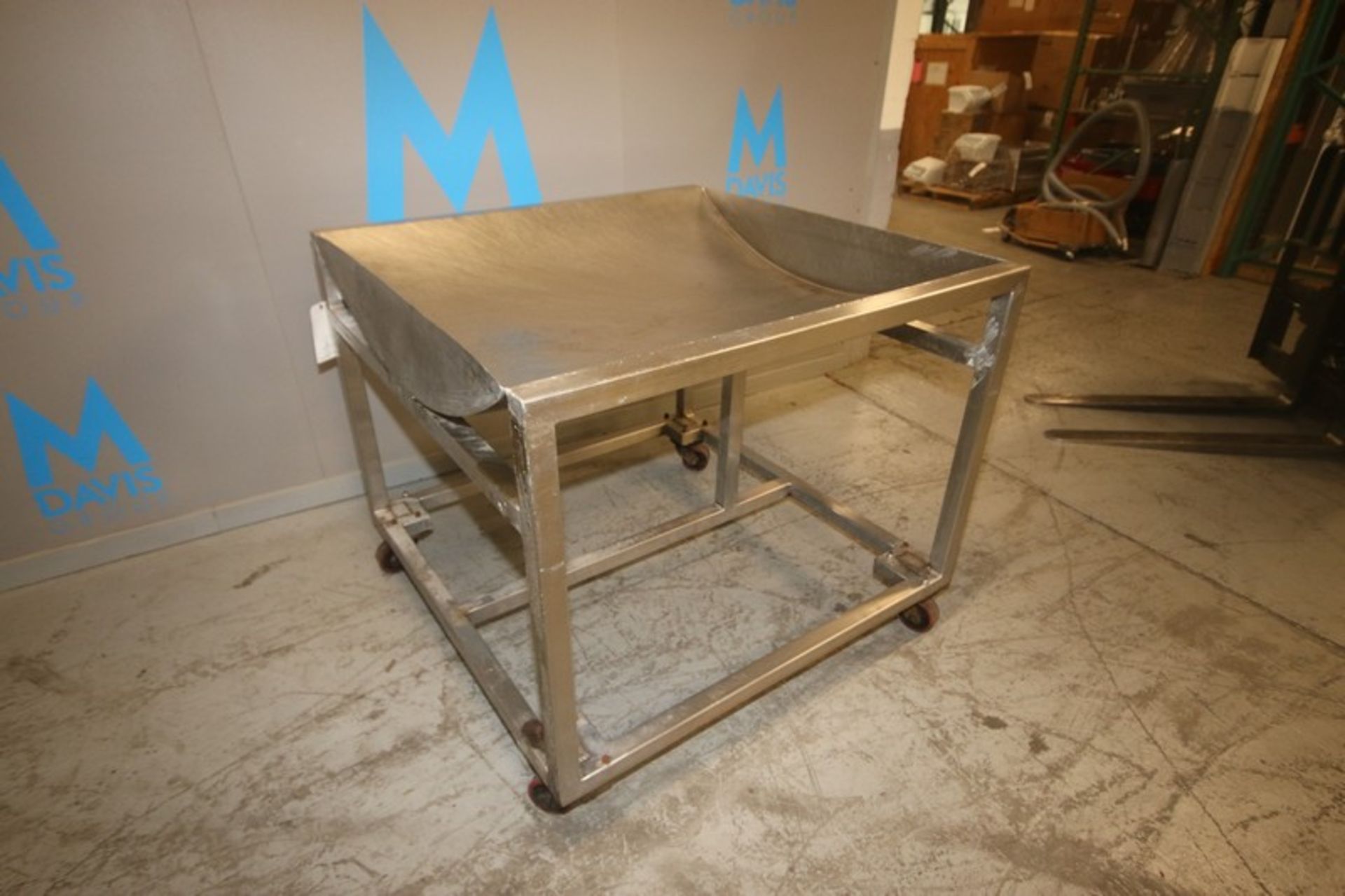 S/S Rolling Catch-All, Dish Bottom Cart, (48"x48"x40") (Rigging, Loading, Handling Fee: $50) ( - Image 3 of 7