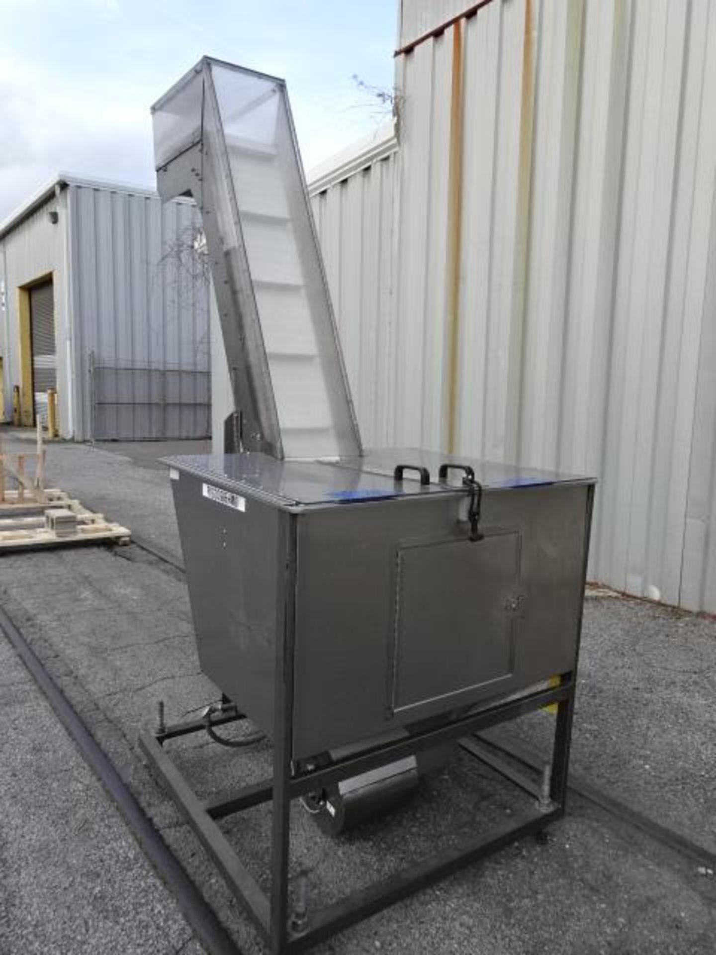 Stainless Steel Bottle Feed Hopper / Elevator; 12" W Belt; 100" H Chute Discharge Height - Image 2 of 2