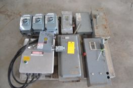 Lot of 7 Mild Steel Disconnect Switches. Required Loading Fee For Simple Loading $20. (Located in