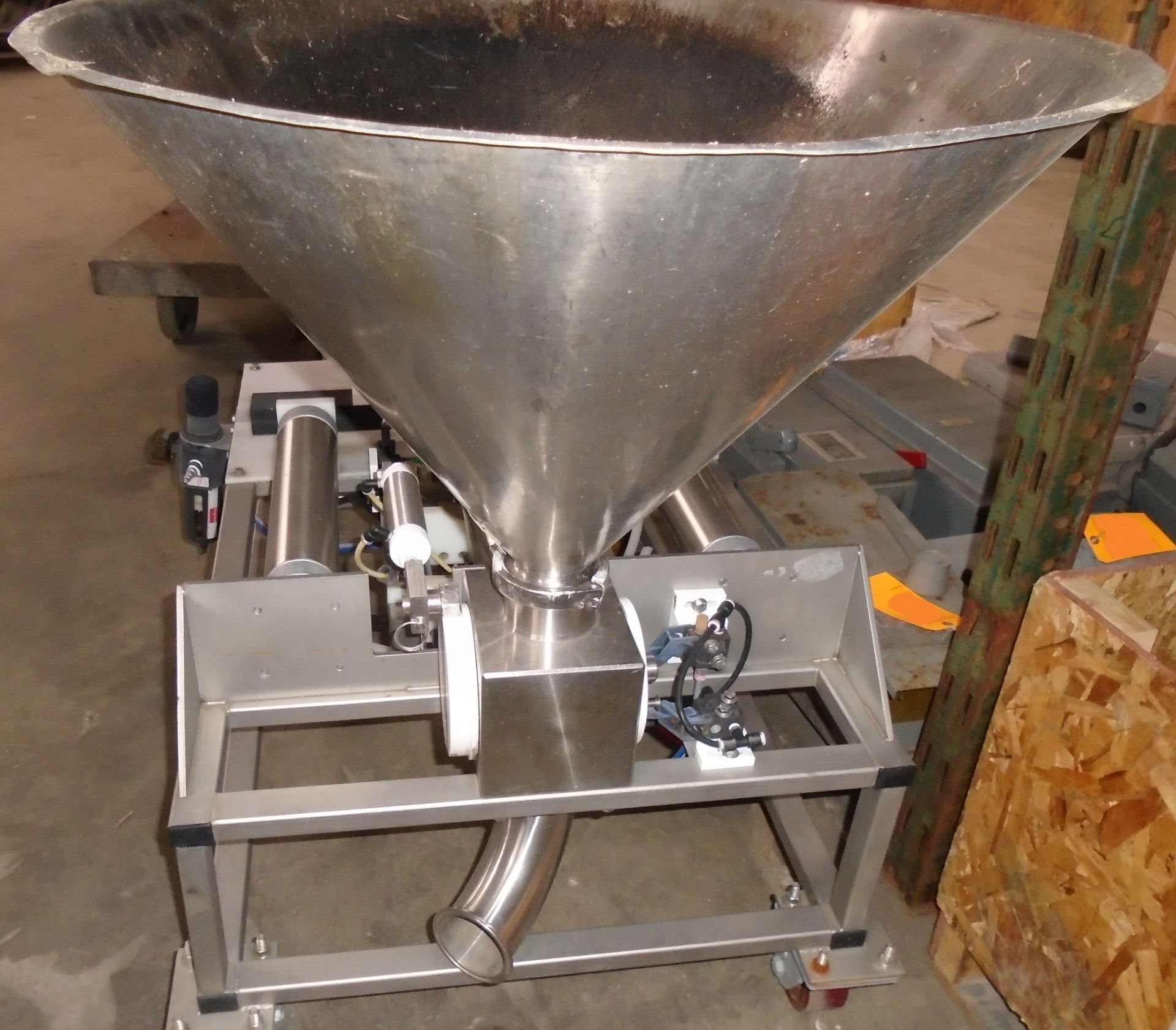 All S/S Piston Filler: on S/S Frame, with Casters; Model F-10: 3" Diameter Dual Cylinder Assist; - Image 2 of 2