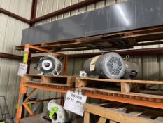 (4) 15 HP MOTORS ON TOP RACK OF PALLET RACKING (SEE PHOTOS FOR SPECS)