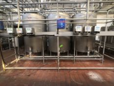 Sani-Matic 3-Tank Skid Mounted S/S CIP System, with Aprox. 700 Gal (78?” H x 53?” W) S/S Tanks, S/