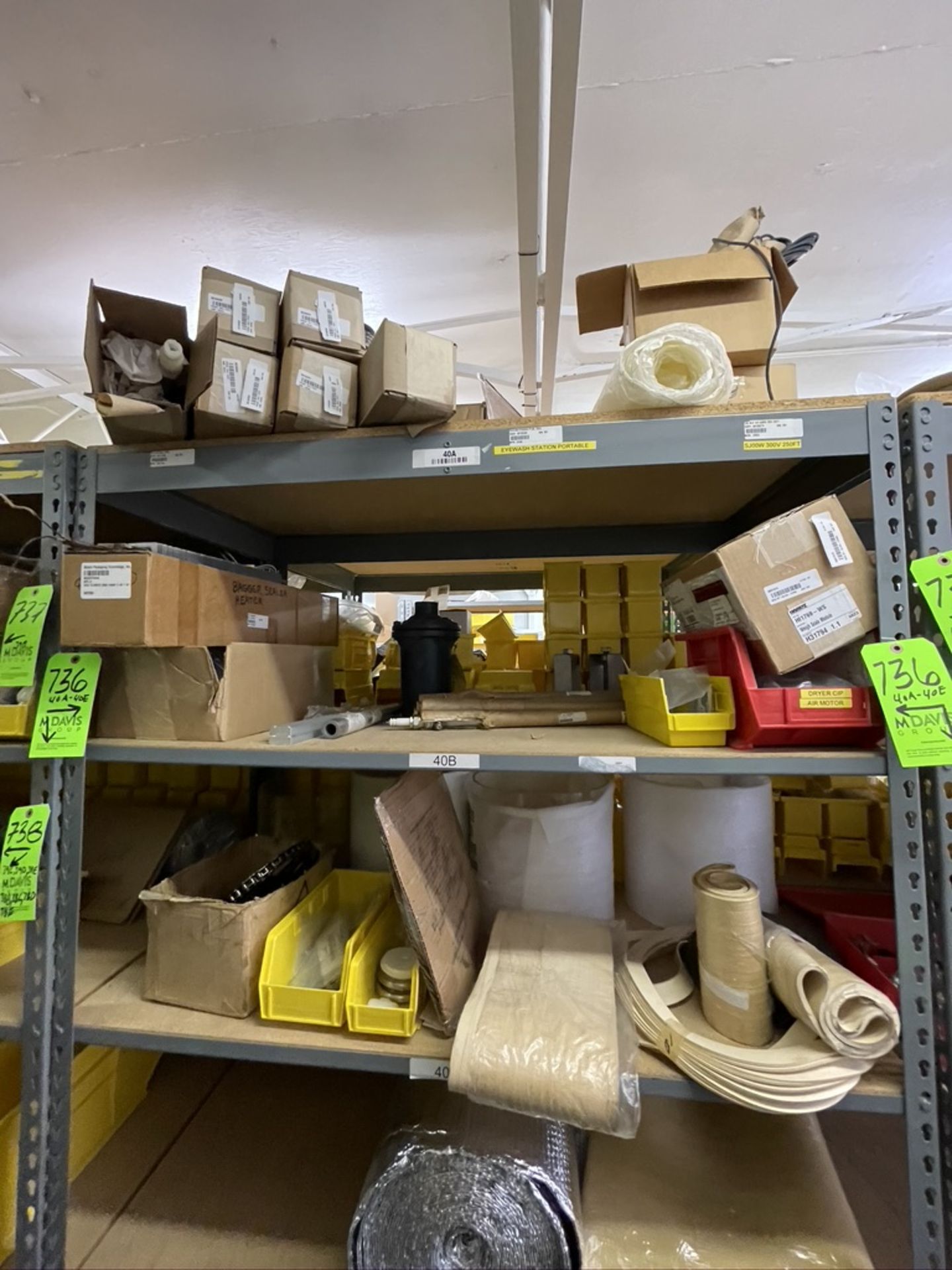 CONTENTS OF SHELVES, INCLUDING ASSORTED ELECTRICAL WIRING, (6) BOXES OF BALL FOOT PROBES (55 - Image 2 of 7