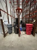 ASSORTED TRASH CANS, HOPPERS AND BINS