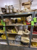 CONTENTS OF SHELVES, INCLUDING ASSORTED ELECTRICAL WIRING, (6) BOXES OF BALL FOOT PROBES (55