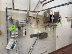 ECOLAB CHEMICAL FEED SYSTEM AND PUMPS, INCLUDES (2) PROMINENT PUMPS AND CHEMICAL DOSING SYSTEMS