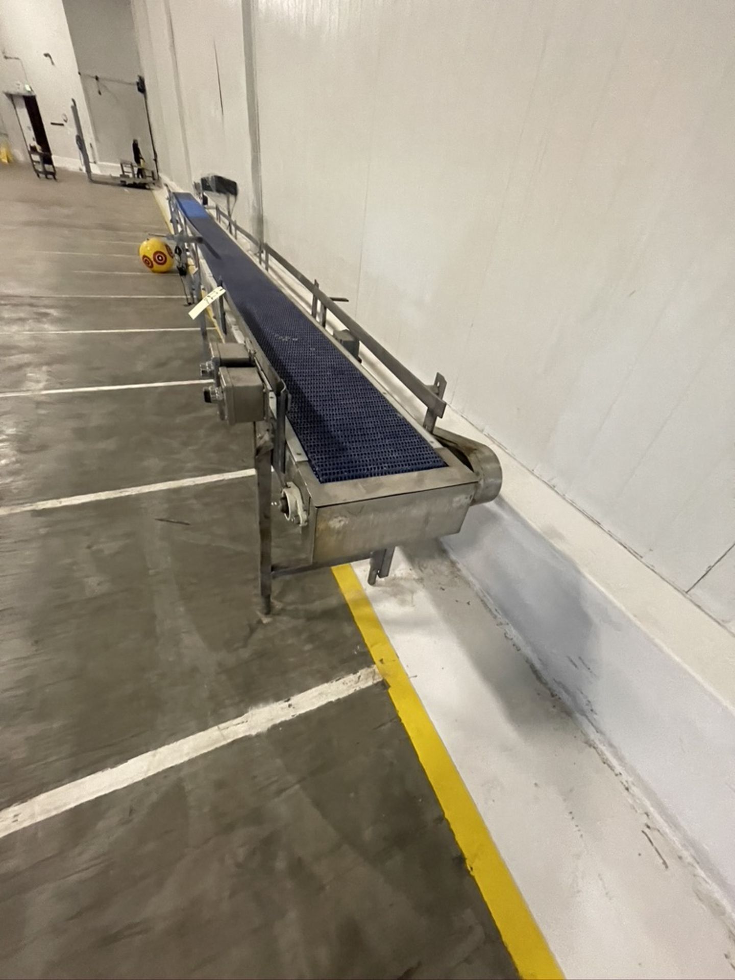 APPROX. 300" L X 12" W S/S FRAME CONVEYOR WITH LITTLE DAVIS MICROJET INK DATE CODER - Image 2 of 9