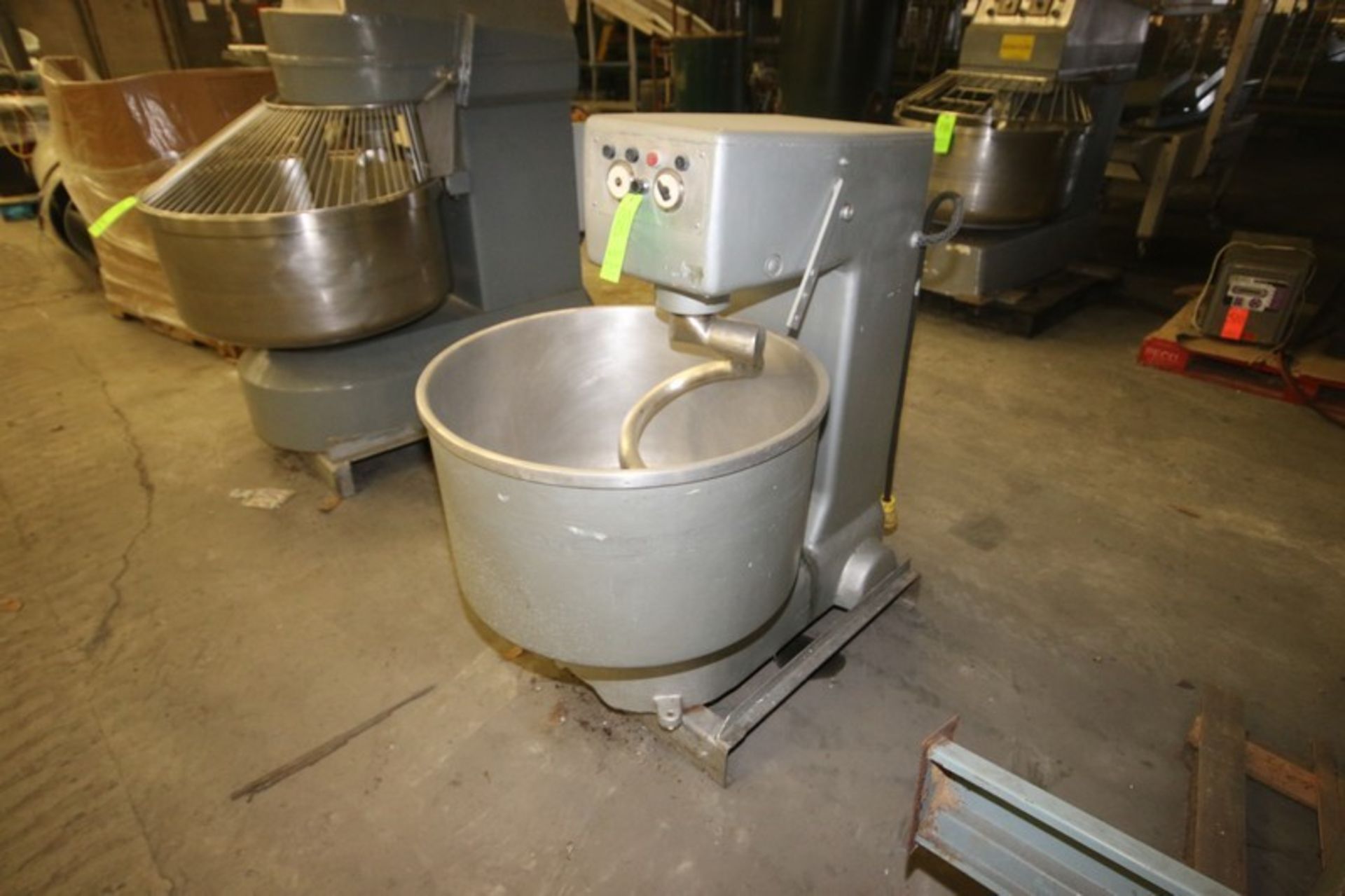 Dough Mixer, with S/S Bowl & S/S Doug Hook, Bowl Dims.: Aprox. 29" Dia., Mounted on Frame (LOCATED