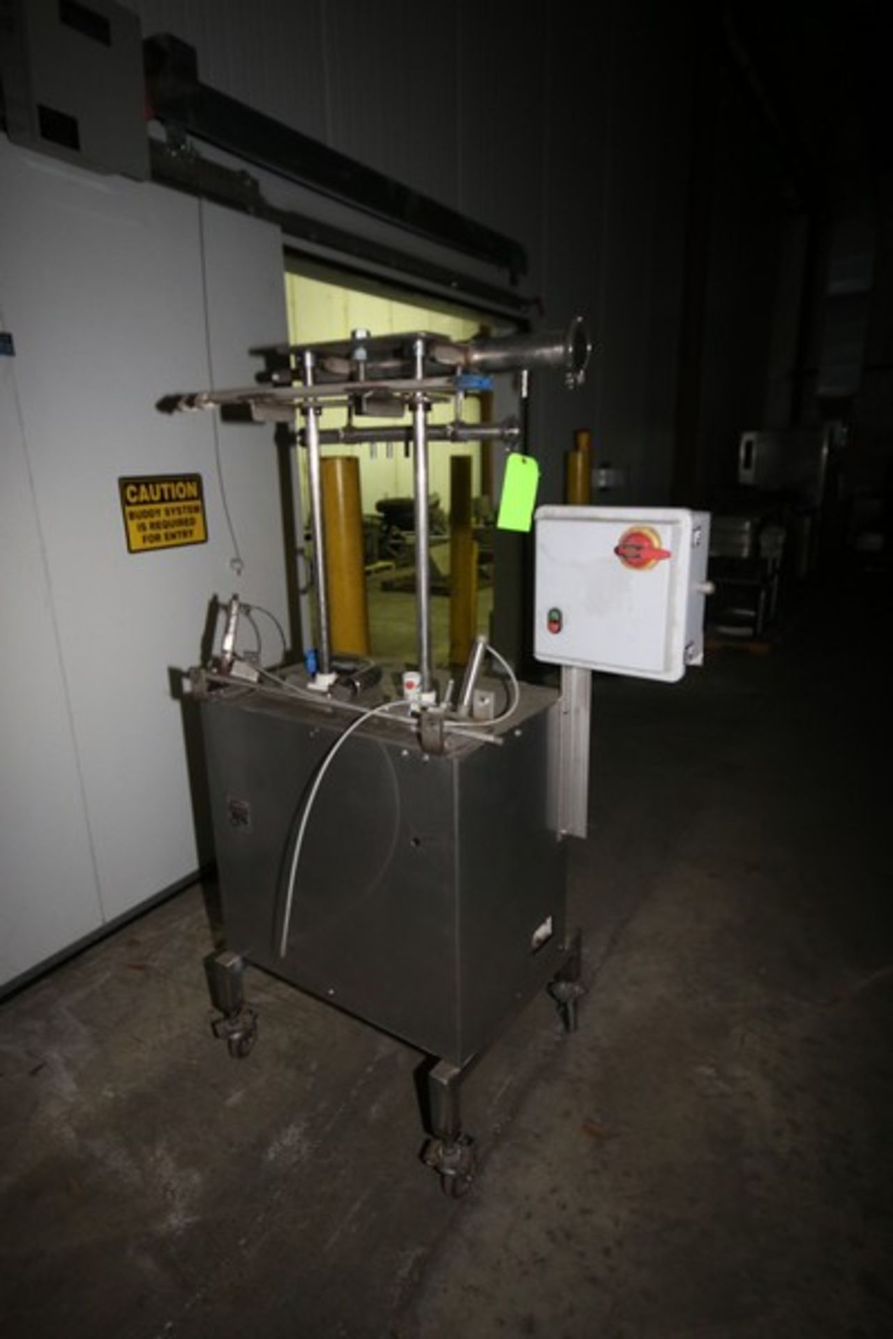 NewWay 4-Valve Gravity Filler, Mach. 100, S/N 121775, 110 Volts, Mounted on Portable Frame (NOTE: - Image 3 of 3