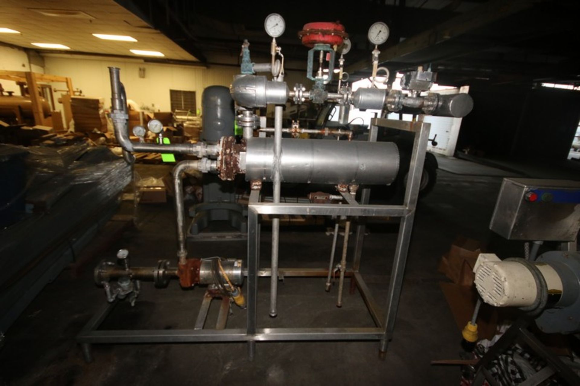 S/S Shell & Tube Heat Exchanger, Overall Dims.: Aprox. 37" L x 11" Dia., with Centrifugal Pump, - Image 4 of 7