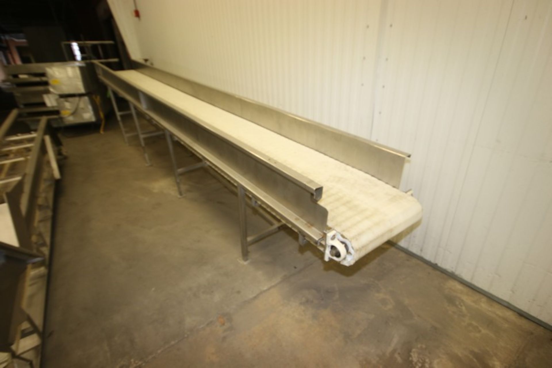 DC Equipment Inc. Slight Incline Conveyor, Overall Dims.: Aprox. 19' L x 23-1/2" W Plastic Belt, - Image 2 of 4