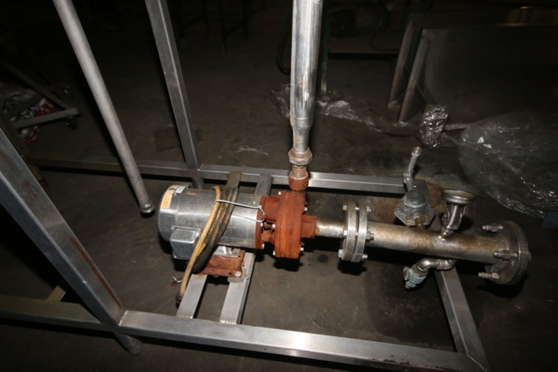 S/S Shell & Tube Heat Exchanger, Overall Dims.: Aprox. 37" L x 11" Dia., with Centrifugal Pump, - Image 3 of 7