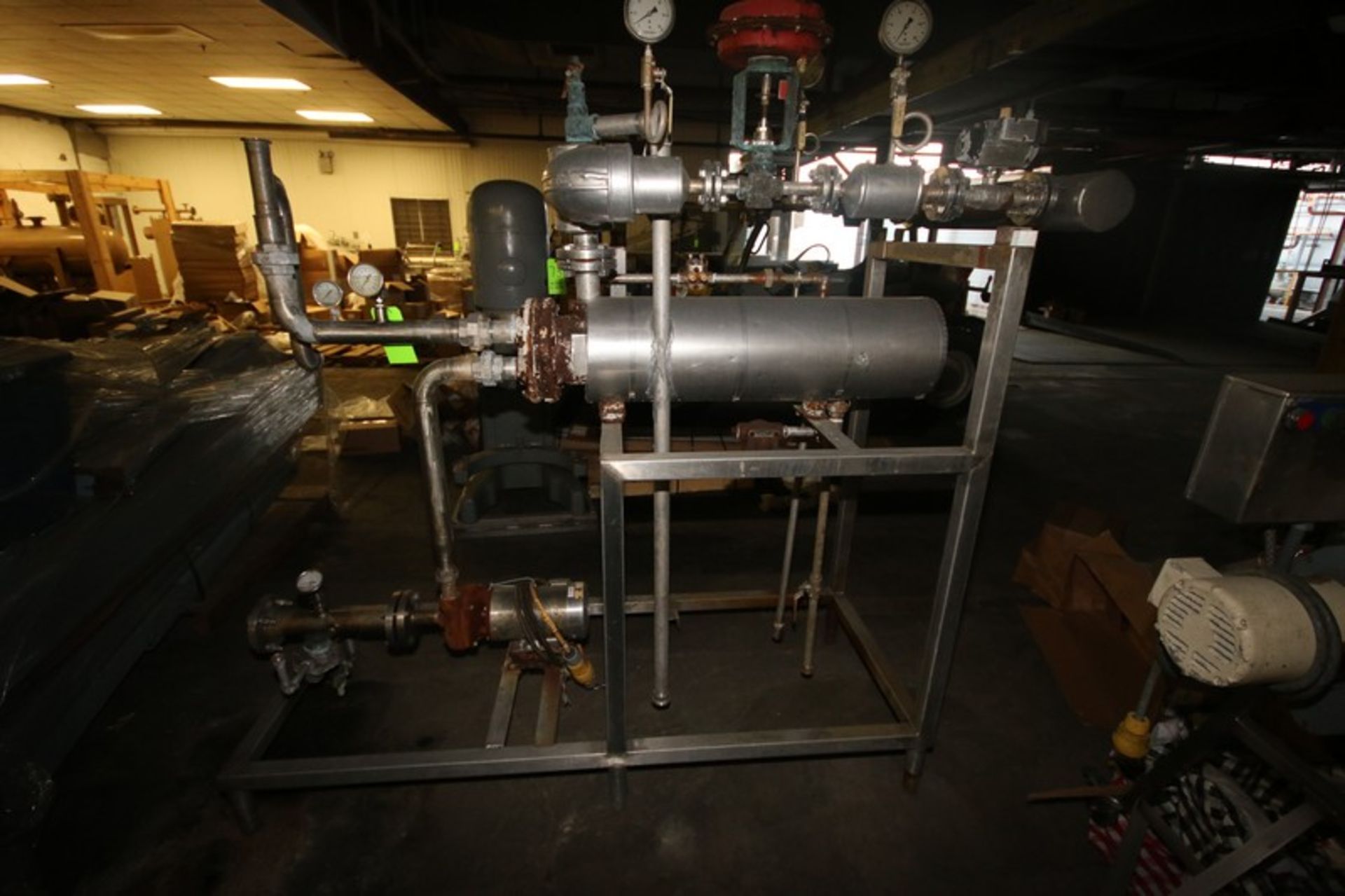 S/S Shell & Tube Heat Exchanger, Overall Dims.: Aprox. 37" L x 11" Dia., with Centrifugal Pump, - Image 7 of 7