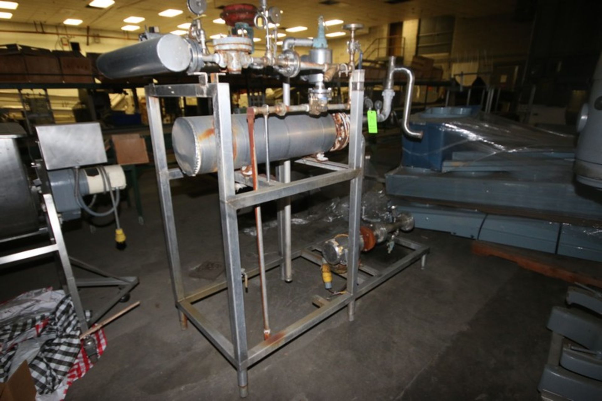 S/S Shell & Tube Heat Exchanger, Overall Dims.: Aprox. 37" L x 11" Dia., with Centrifugal Pump, - Image 2 of 7