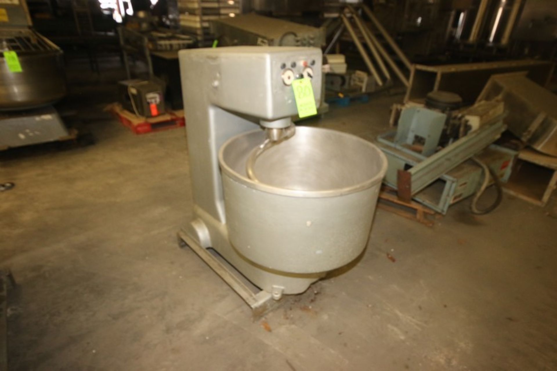 Dough Mixer, with S/S Bowl & S/S Doug Hook, Bowl Dims.: Aprox. 29" Dia., Mounted on Frame (LOCATED - Image 2 of 4