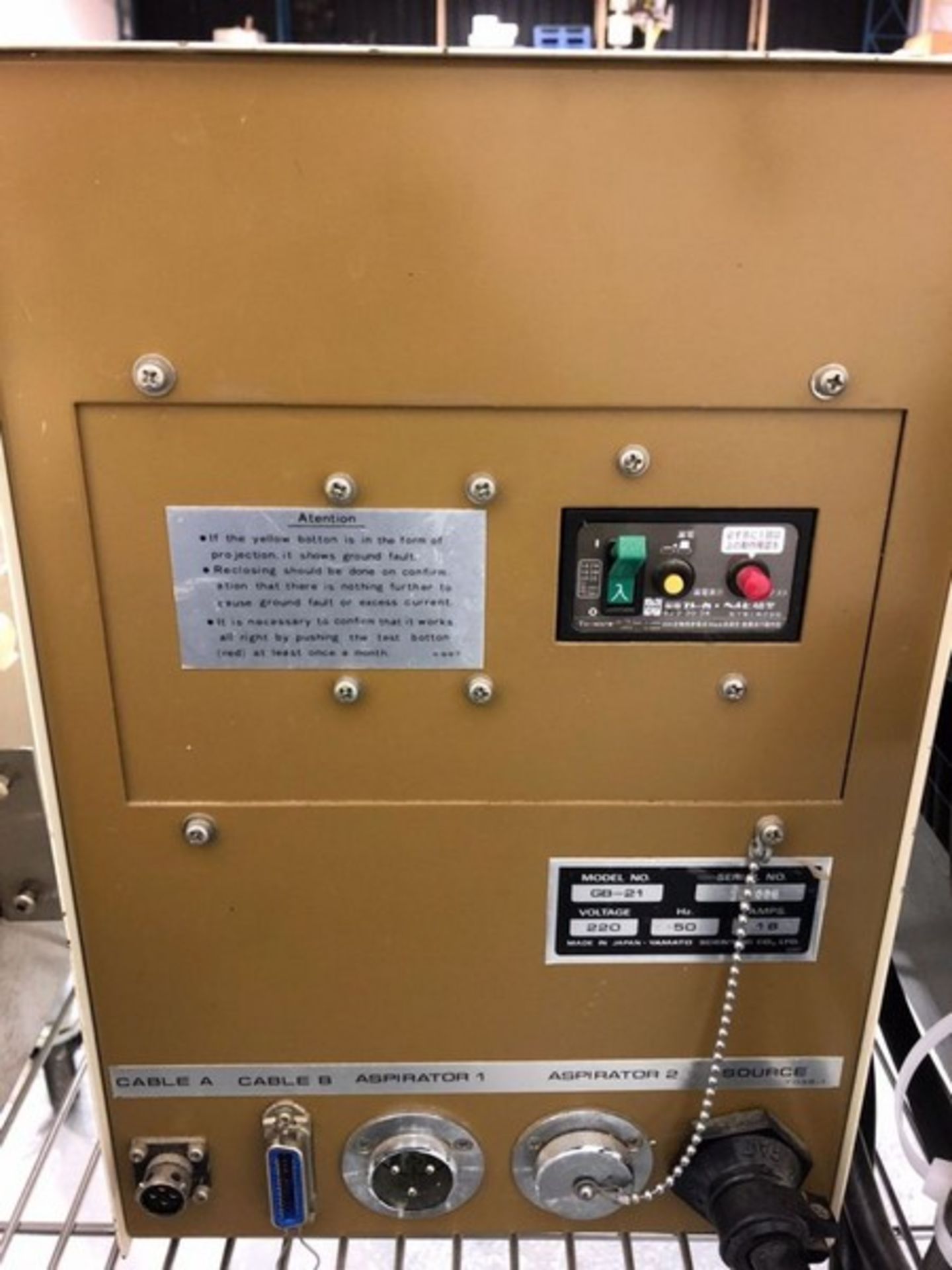 Yamato Pulvis GB-21 Pilot Scale Fluid Bed Dryer/Granulator. 220 Volt, 50 Hz, 18 Amps. Machine - Image 5 of 5