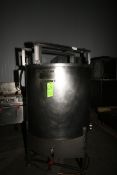 Aprox. 150 Gal. S/S Single Wall Vertical Tank, Tank Internal Dims.: Aprox. 34" Tall x 37-1/2"