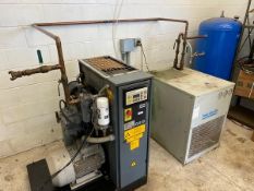 Atlas Copco 25 hp Air Compressor, Model G18 with Air Dryer and Pressure Tank (Located Warehouse
