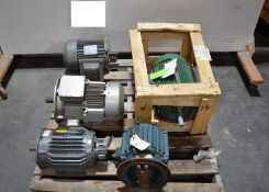 Lot of assorted Motors - 10 HP Worldwide Motor PEWWE10-36-215JM, 3HP Worldwide XWWE3-18-182T AC