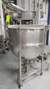 Stainless Steel 100 gal Processi ng Tank, with Agitator, CIP and Jacket( cooling, heating) (