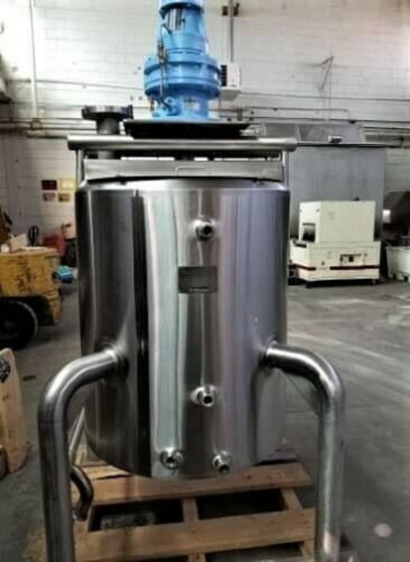 Cherry Burrell 100 Gal. Jacketed Agitated Kettle, National Board #3574, S/N E-487-90 with 2 hp S/S