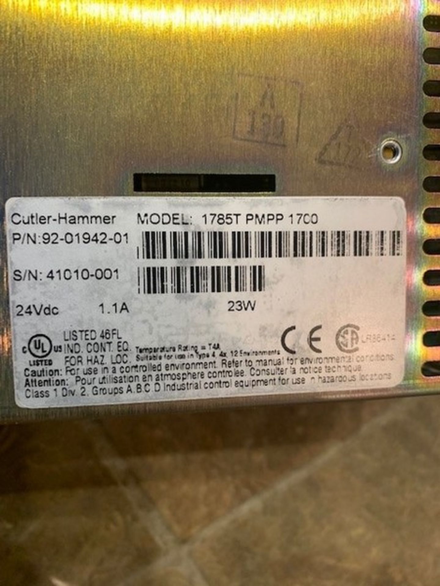 Cutler Hammer Power Pro PanelMate Touchpad Display, Model 1785T PMPP 1700, S/N 41010-001 (Unused - Image 3 of 4