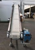 Aprox. 10" W x 107" L S/S Sanitary Incline Cleated Belt Conveyor, Unit last used in the food