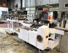 FMC Campbell Horizontal Flow Wrapper, Model 2201, S/N 2200-2304 with (2) Universal Labelers, Model