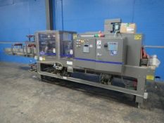 Used ARPAC 104-20 Intermittent Motion Wrapper for unsupported packs. SN: 6297, AB 5/03 PLC, 460V/3/