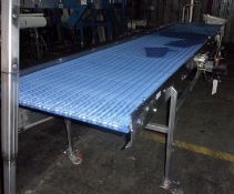 Aprox. 34" x 167" S/S Sanitary Blue Intralox Belt Conveyor , All S/S Sanitary Construction, Infeed
