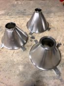 Stainless Steel Funnels. 25" Diameter. Qty 3. As shown in photos. (Located Central New York)