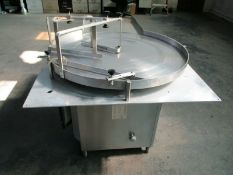 Perry Industries 36" Dia. S/S Sanitary Accumulation Table, Model VU-36, S/N 2334, Unit last used