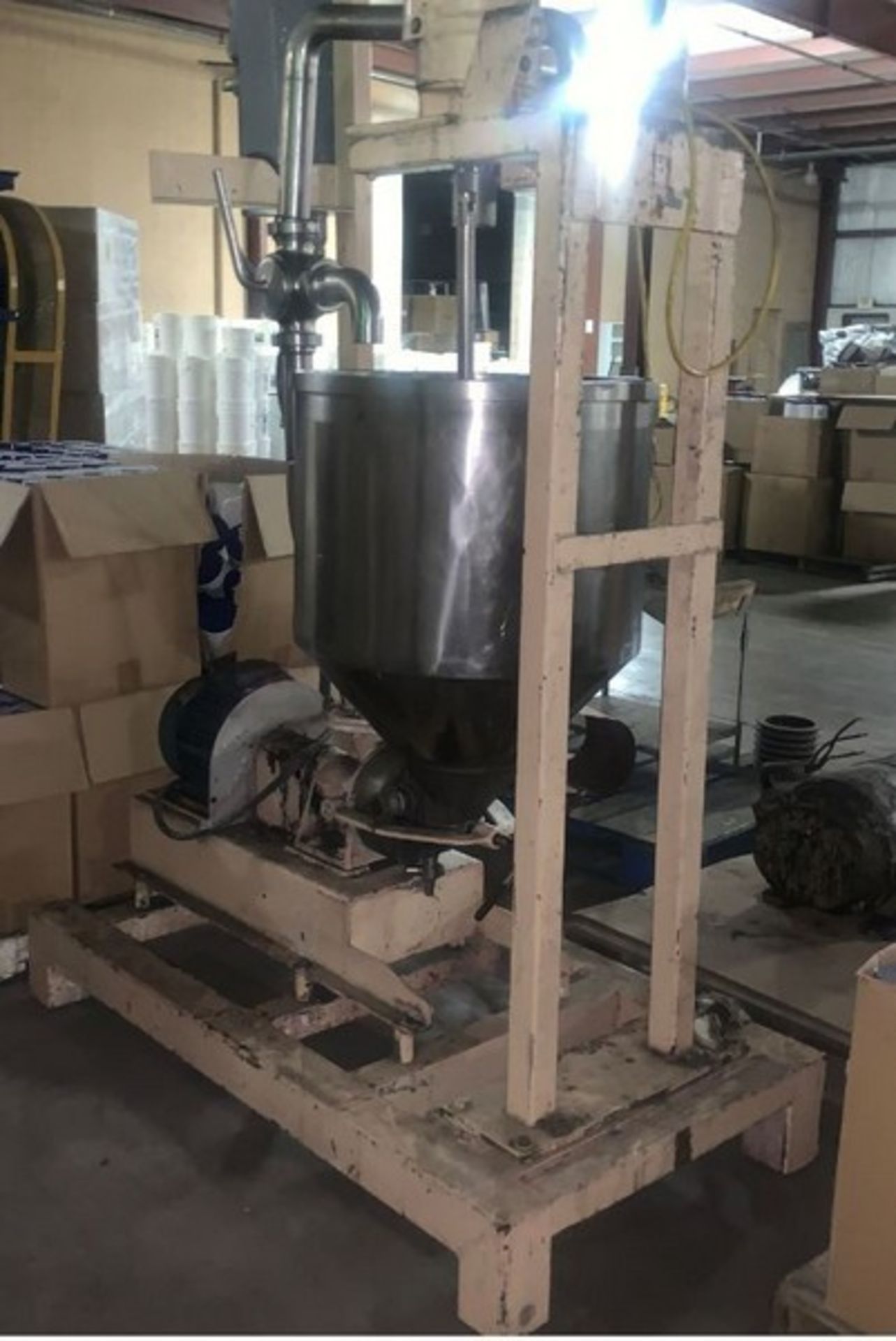 Colloid Mill on Cart with Reservoir, Scrape Surface Mixer, adjustable gap (LOCATED IN IOWA,