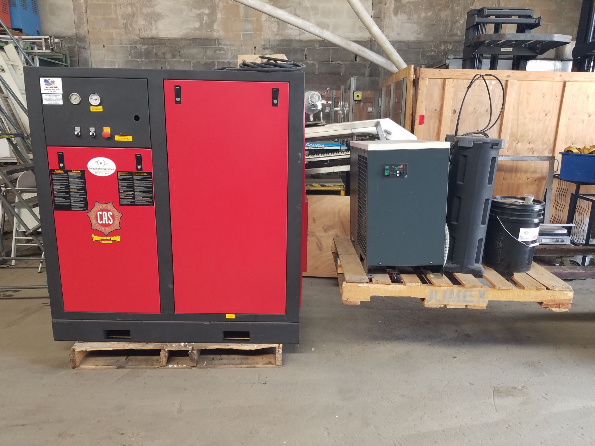 CAS RS603ENC rotary screw air compressor,  60 hr., yr., 2017, serial # 012819-0384, volt 460-480, - Image 2 of 9