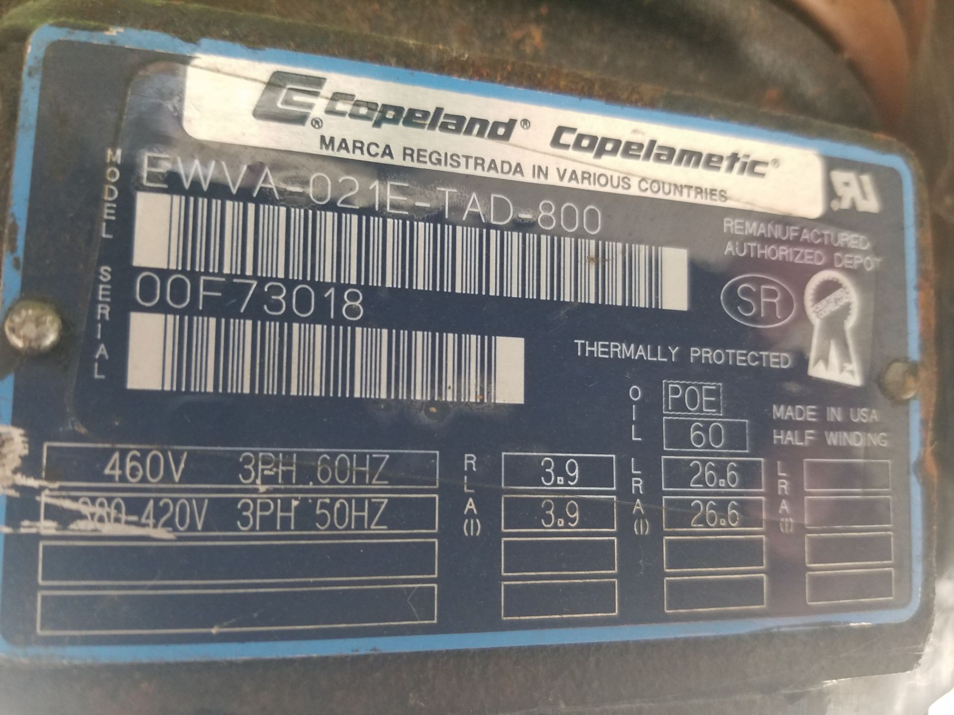 Copeland Capelemetic EWVA-021E-TAD-800 compressor,  serial # OOF73018 (Handling, Loading & Site - Image 3 of 3