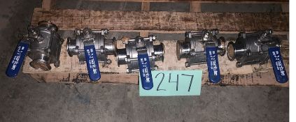 One Lot 5 Stainless Steel 2" Valves (LOCATED IN IOWA, Free RIGGING and Loading INCLUDED WITH SALE