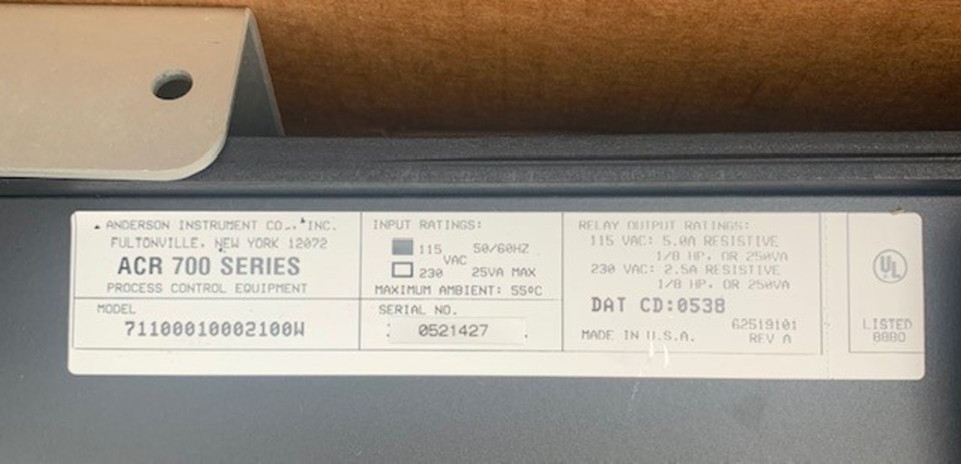 Anderson ARC 700 Series Chart Recorder, Model 71100010002100W, S/N 0521427 - New in Open Box (# - Image 2 of 2