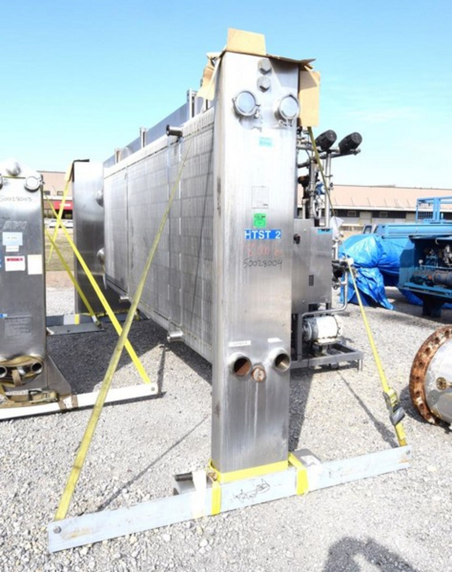 Used- APV Plate Heat Exchanger, Model R51TH#11. Approximately 3000 square feet. (566) 16-1/2" wide x