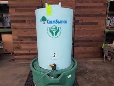 Aprox. 30" round x 44" height plastic tank, 1" outlet, 120 gallon (Handling, Loading & Site