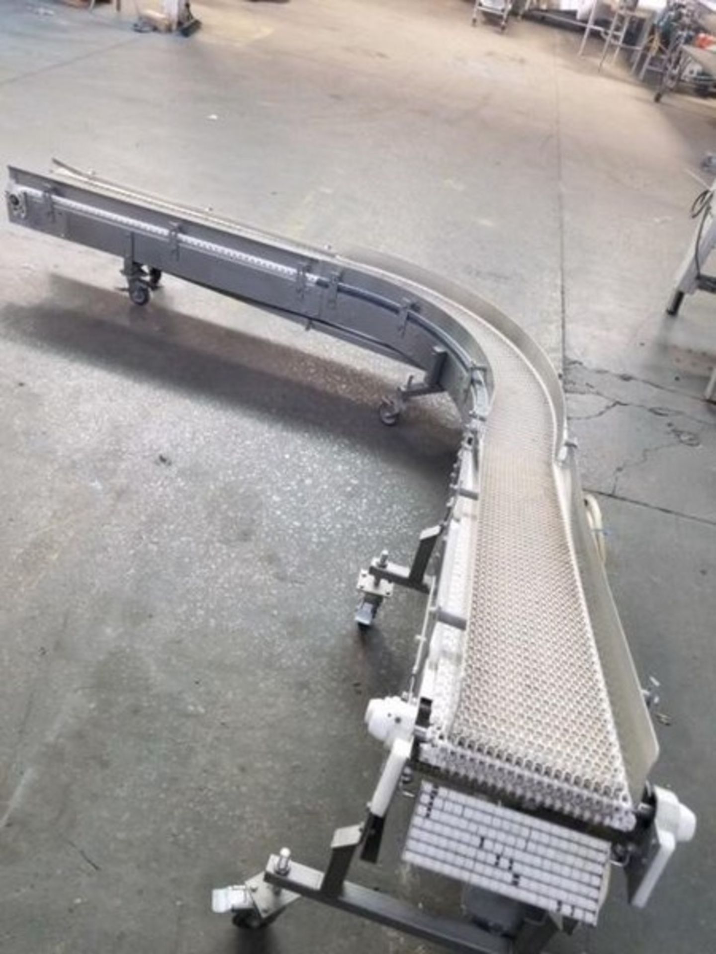 Aprx. 10 Inch Wide x 200" L S/S Sanitary Incline 90 Deg Intralox Belt Portable Conveyor, with 1 hp - Image 9 of 16