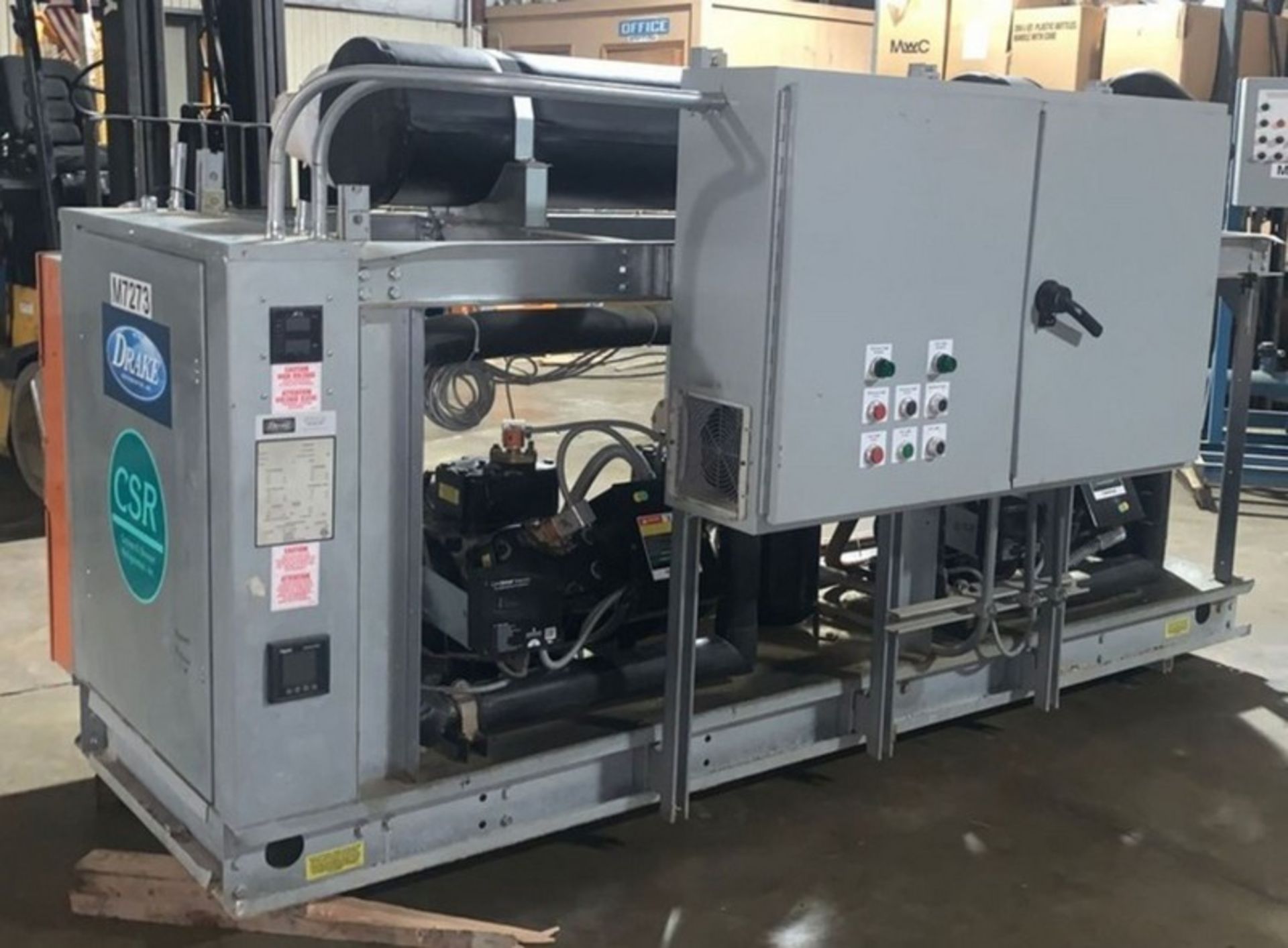 Drake 60 Ton Chiller 2014 with two Copeland compressors missing cover plates and heat exchanger ( - Image 3 of 15