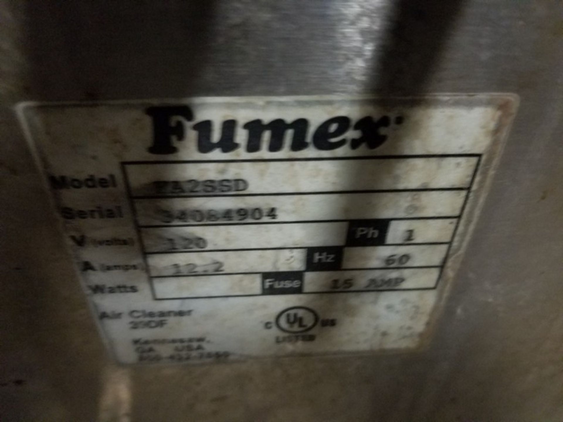 Fumex FA2SSD fume air filtration extractor, serial # 34084904, volt 120 (Handling, Loading & Site - Image 4 of 4