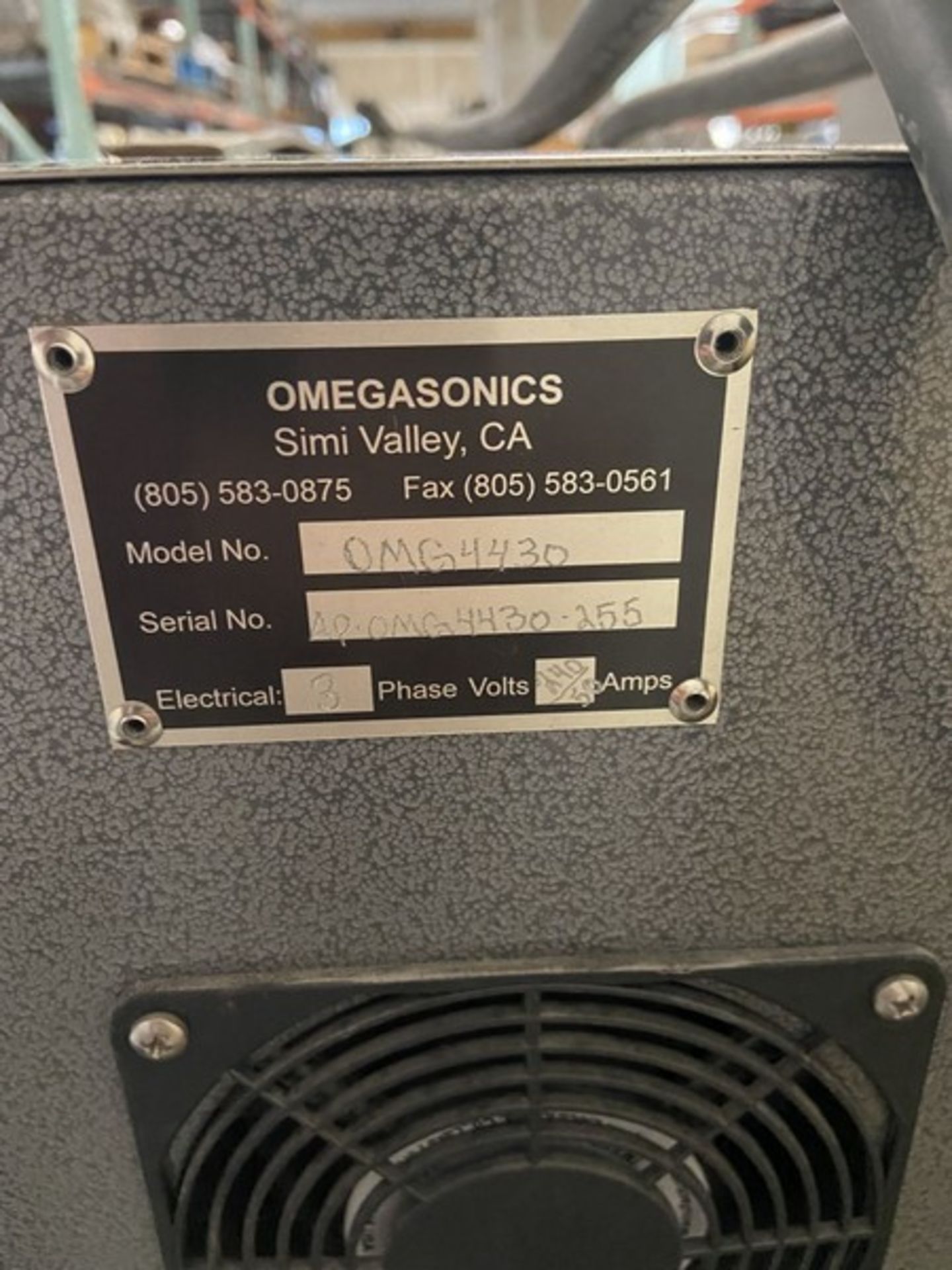 Omegasonics Parts Washer. Model: OMG4430, Serial: APOMG4430-255, Age: Purchased in 2015, Power - Image 6 of 7
